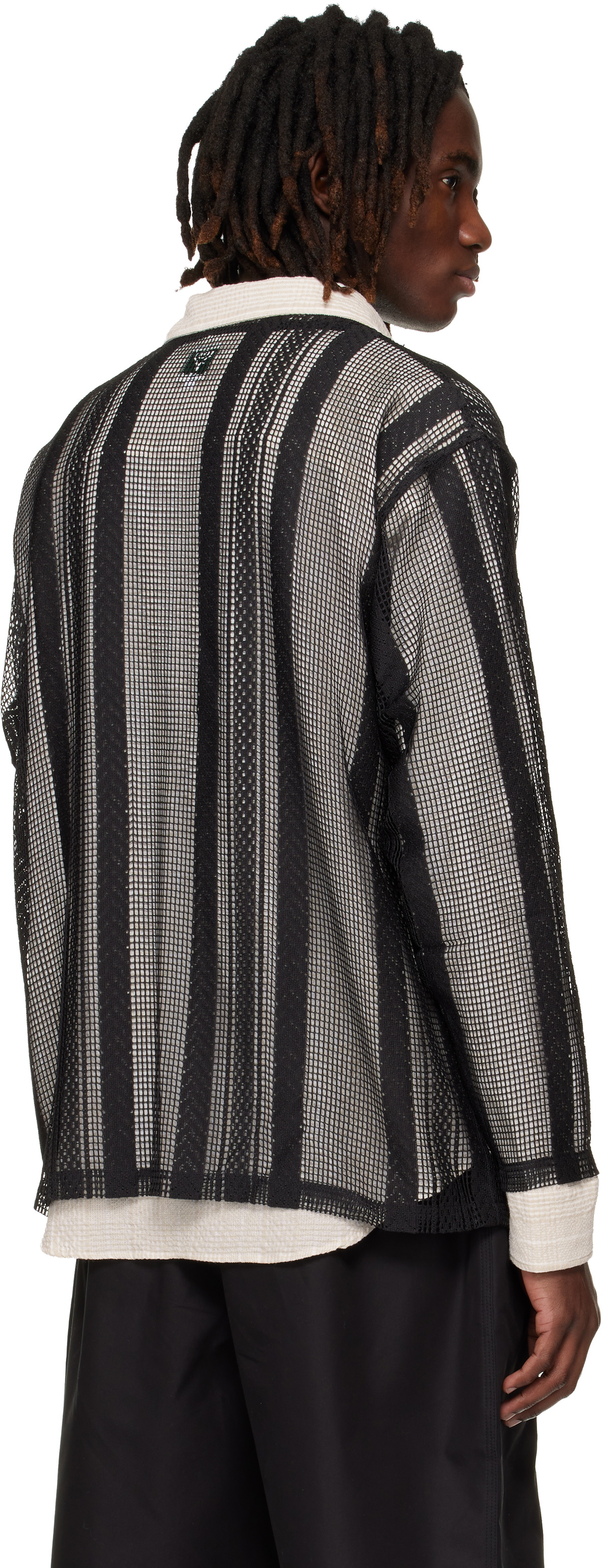 South2 West8 Black Poly Lace V-neck Cardigan