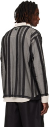 South2 West8 Black Poly Lace V-neck Cardigan