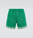 Bode Ripple embroidered cotton shorts