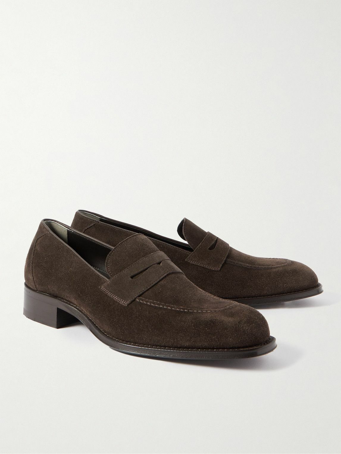 TOM FORD - Claydon Suede Penny Loafers - Brown TOM FORD