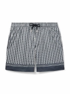 Mr P. - Straight-Leg Mid-Length Printed Swim Shorts - Blue