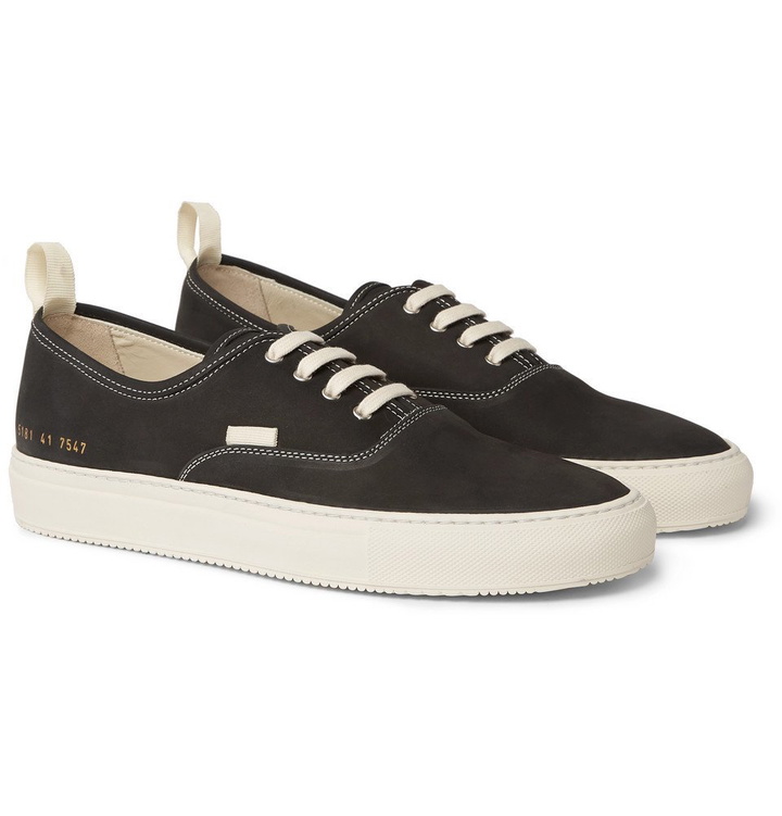 Photo: Common Projects - Tournament Four Hole Nubuck Sneakers - Men - Black