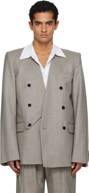 Photo: ALAINPAUL Taupe Minimalist Tailored Blazer