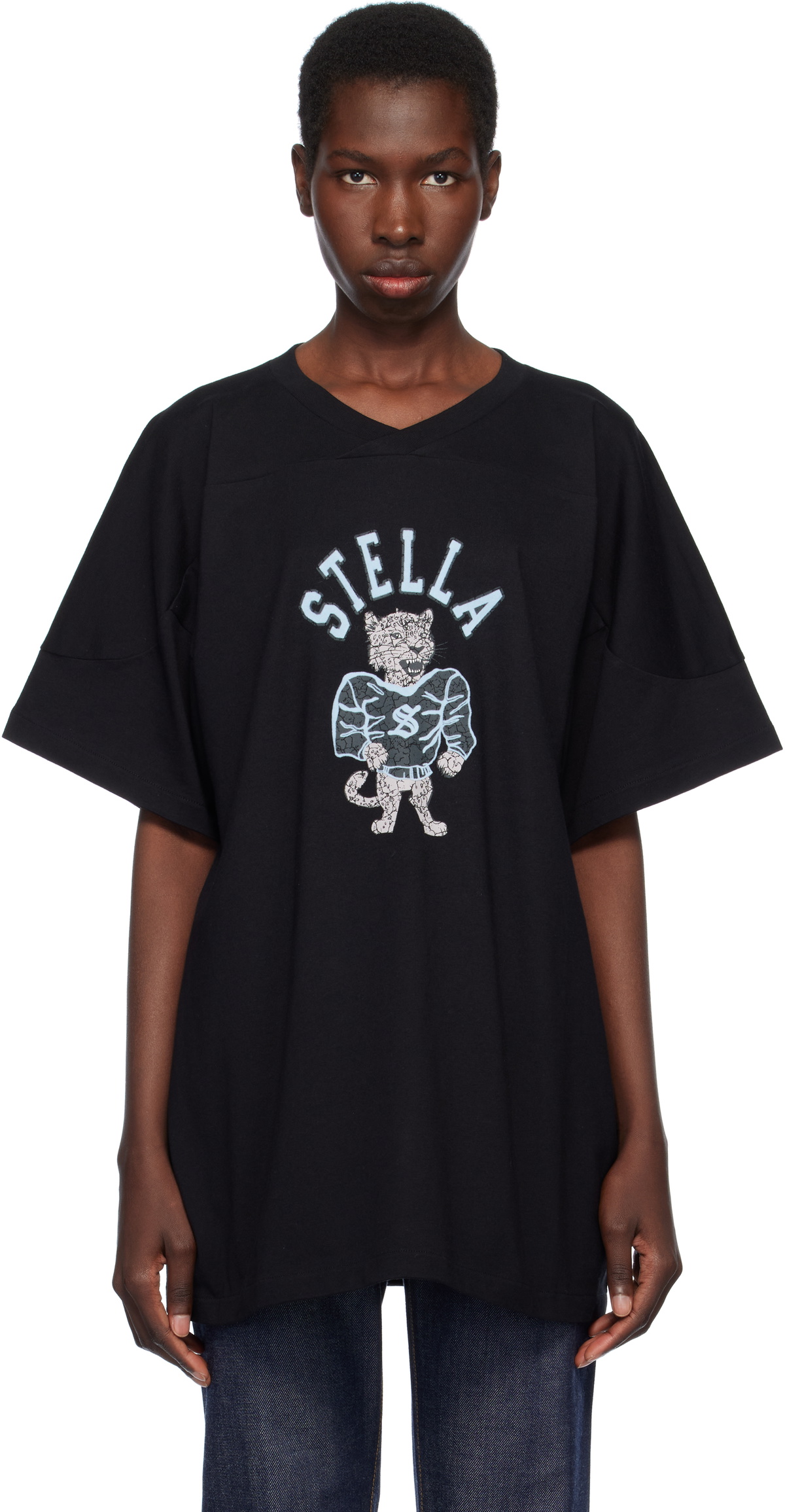 Stella McCartney Black Leopard Mascot T-shirt