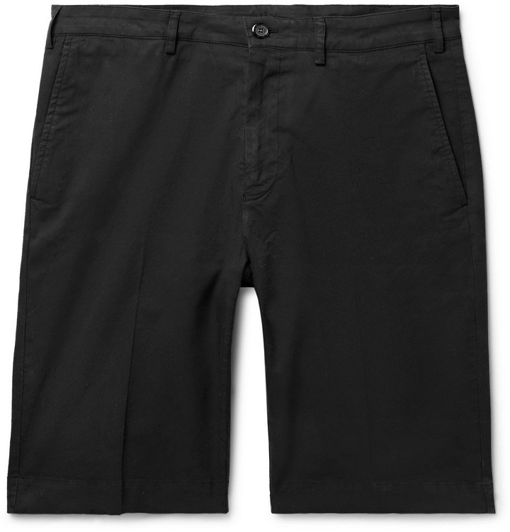 Photo: Canali - Cotton-Blend Twill Shorts - Black
