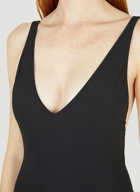 Deep Neck Swimsuit in Black