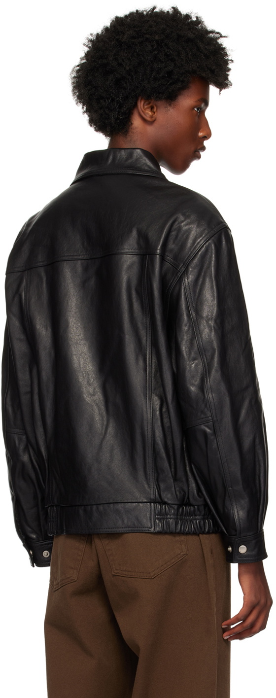 Dunst Black Oversized Vintage Leather Jacket Dunst