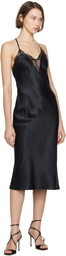 Fleur du Mal Black Buckle T-Strap Midi Dress