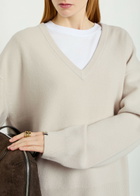 Extreme Cashmere N°457 Jack V-neck Cashmere-blend Jumper - Light Grey - One Size