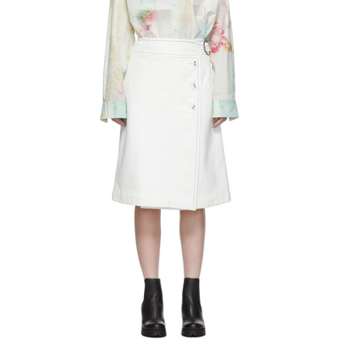 ワンピース MARNI Women Mid Skirts ABMA1171A0TCX28 00W01 WHITE Marni White Patent Button Skirt Marni