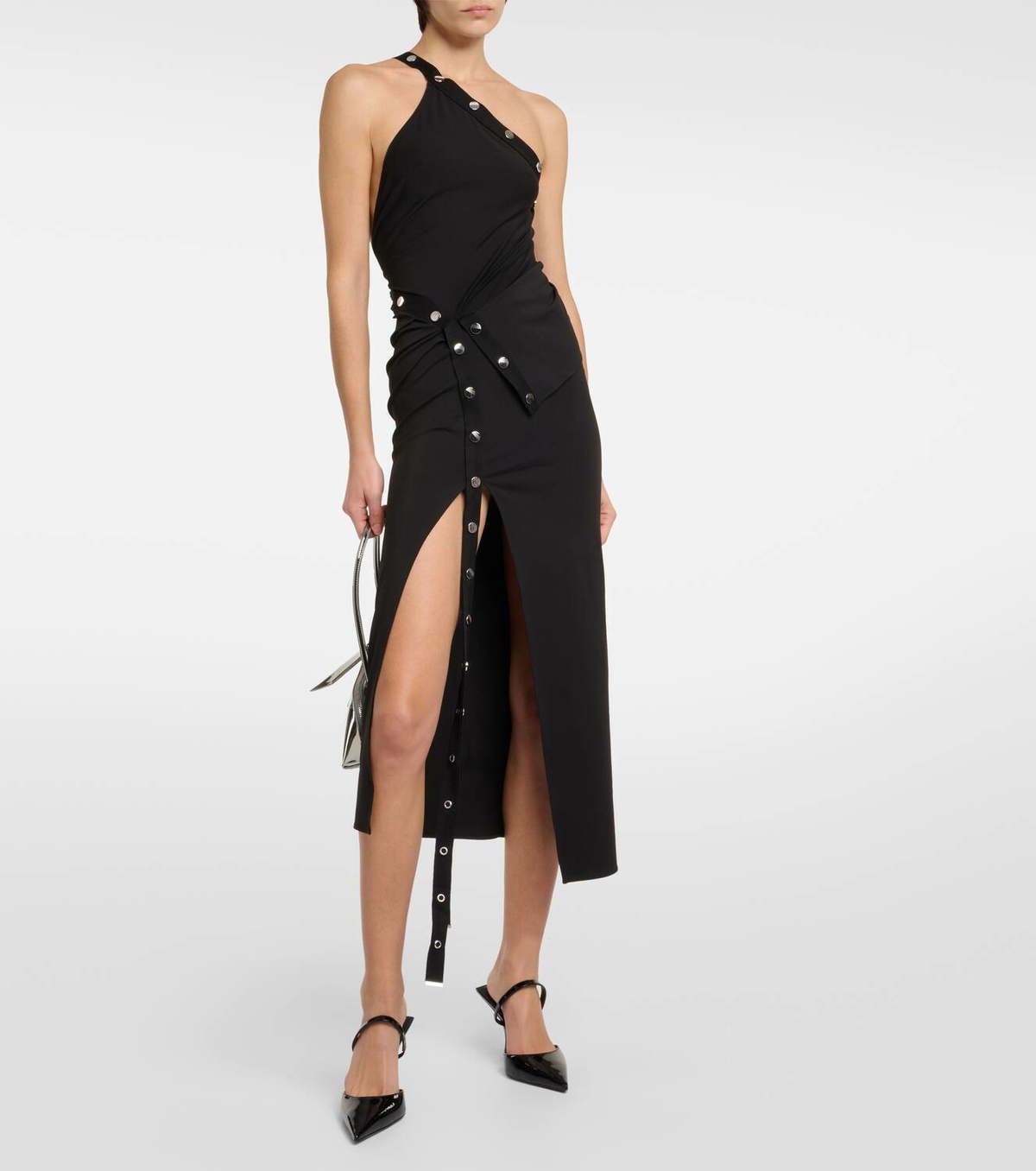 The Attico Embellished jersey midi dress The Attico