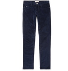 Loro Piana - Slim-Fit Stretch-Cotton Corduroy Trousers - Blue