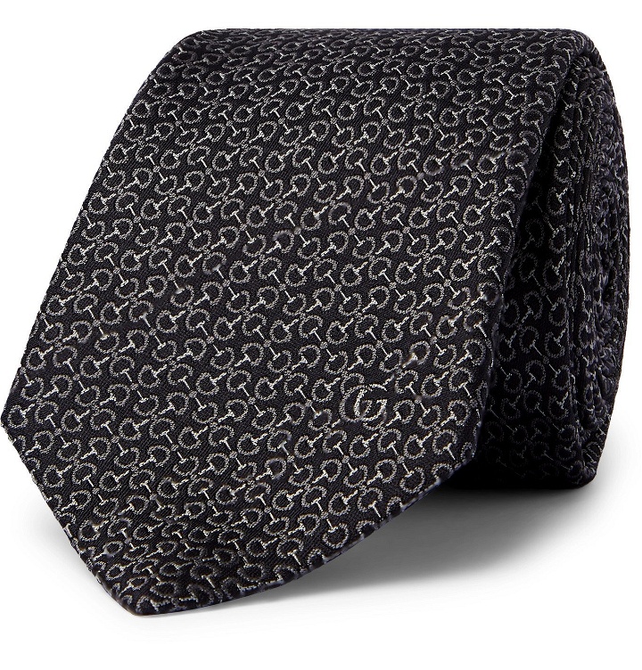 Photo: GUCCI - 7cm Logo-Jacquard Silk Tie - Black