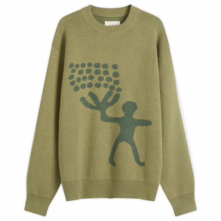 Photo: Heresy Men's Early Man Knit Crew in Green