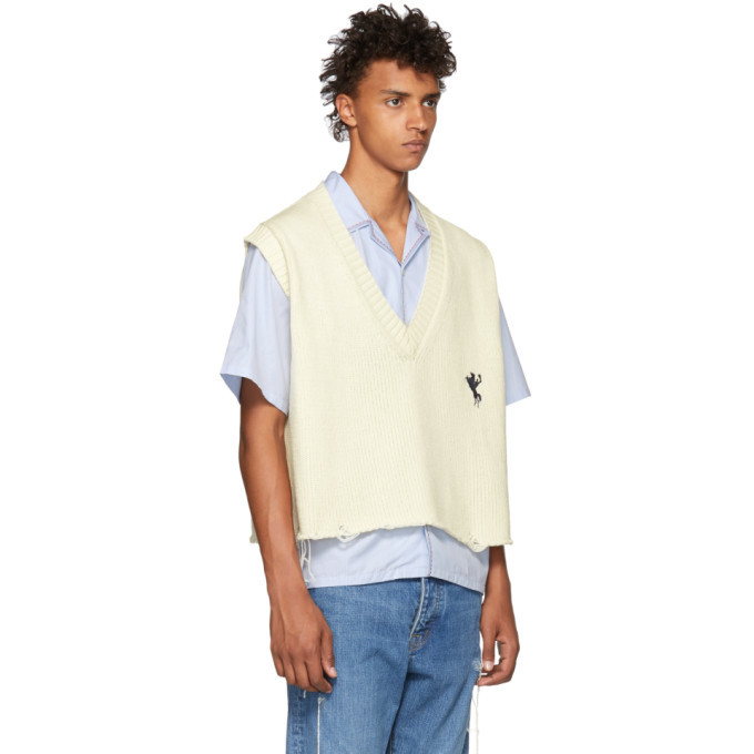 Doublet White Oversized Broken Vest