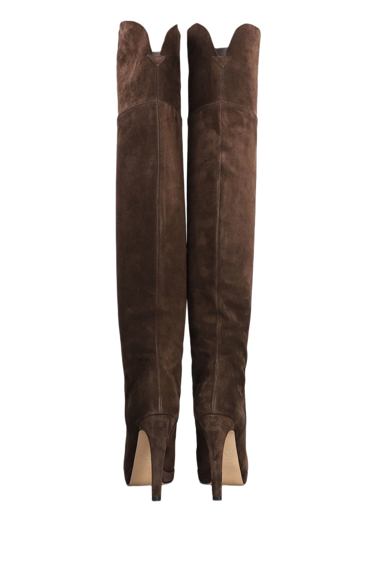 Casadei High Heels Boots In Brown Suede