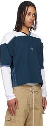 Raimundo Langlois Navy & White Layered V-Neck T-shirt