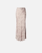 Pinko Reimagine By Pinko X Patrick Mc Dowell Glossy Long Skirt With Horse Print Pink/Nude
