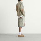 Drôle de Monsieur Men's Embroidered Flowers Patch Denim Jacket in Dusty