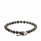 Mikia Men's 6mm Beaded Stone Bracelet in African Turquoise