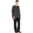 Dsquared2 Brown and Blue Fin 5 Crewneck Sweater