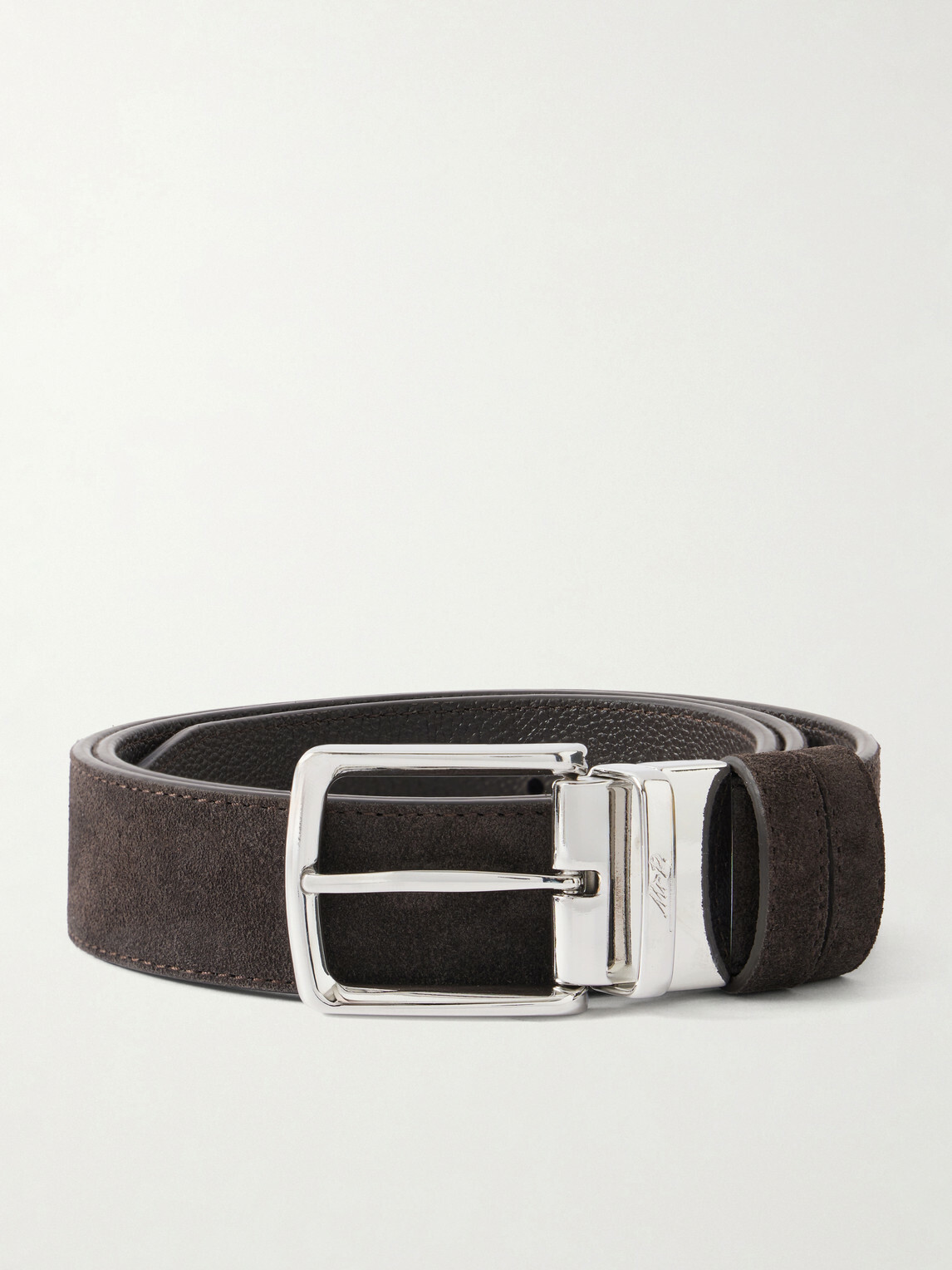 Mr P. - 3.5cm Reversbile Suede and Full-Grain Leather Belt - Brown