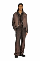 Diesel Bomber jacket in fluid coated denim - Denim Jackets Mens in Brown