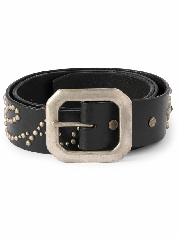 Photo: Cherry Los Angeles - 3.5cm Embellished Leather Belt - Black