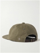 Beams Plus - Logo-Embroidered Leather-Trimmed Herringbone Cotton Cap