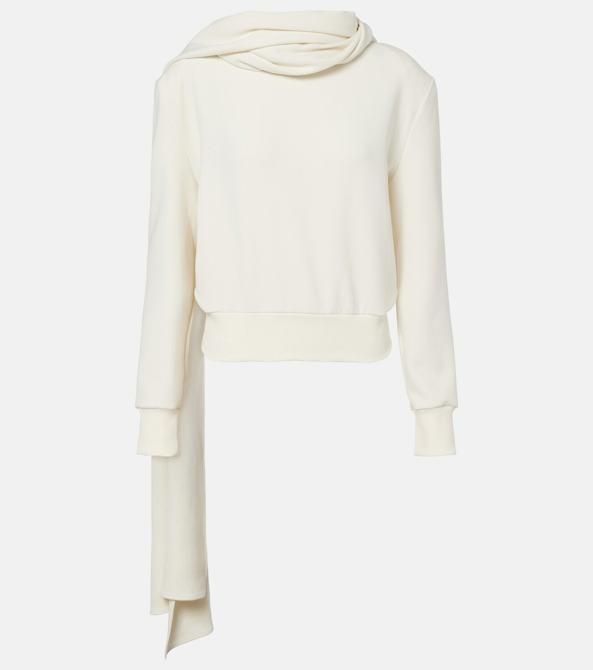 Magda Butrym Draped scarf-detail cotton sweatshirt