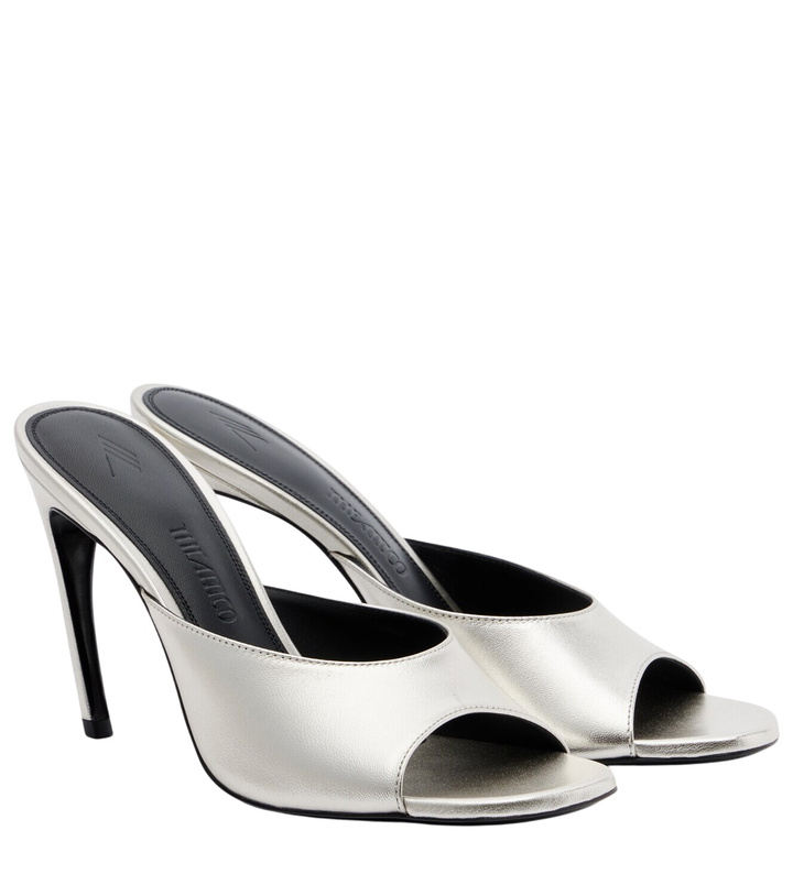 Photo: The Attico Betta 95 metallic leather mules