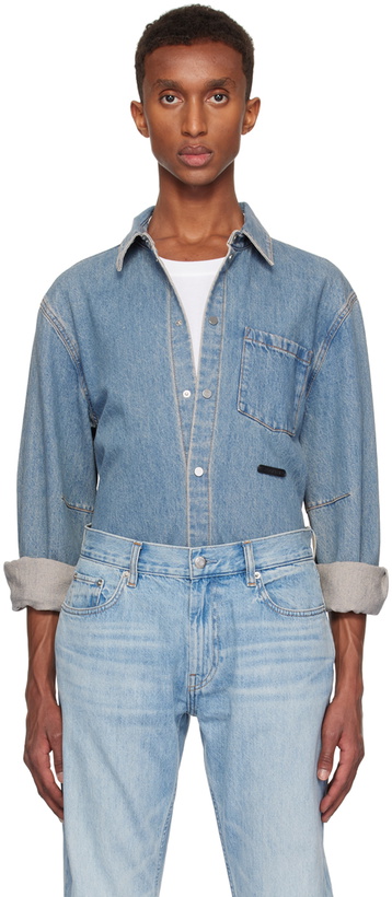 Photo: Helmut Lang Blue Curved Classic Denim Shirt