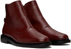 Toga Virilis Red Leather Chelsea Boots