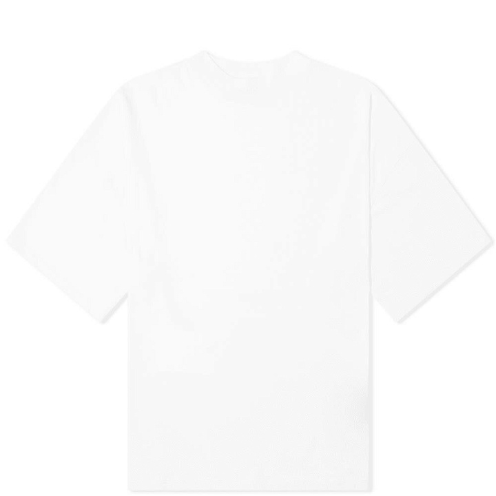 Photo: Jil Sander Men's Mock Neck T-Shirt in White Paper
