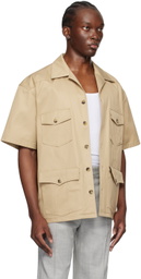 Recto Beige Flap Pocket Shirt