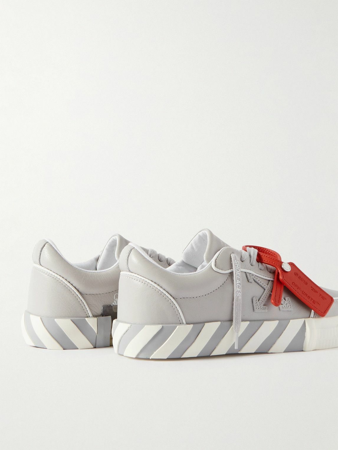 Off-White Full-Grain Leather Sneakers Gray Off-White