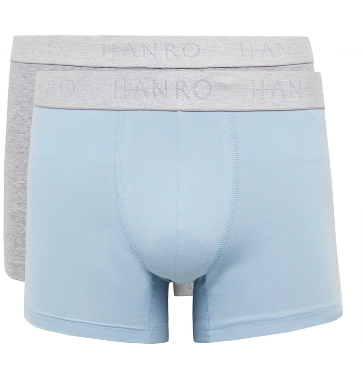 Photo: Hanro - Two-Pack Stretch-Cotton Jersey Boxer Briefs - Multi