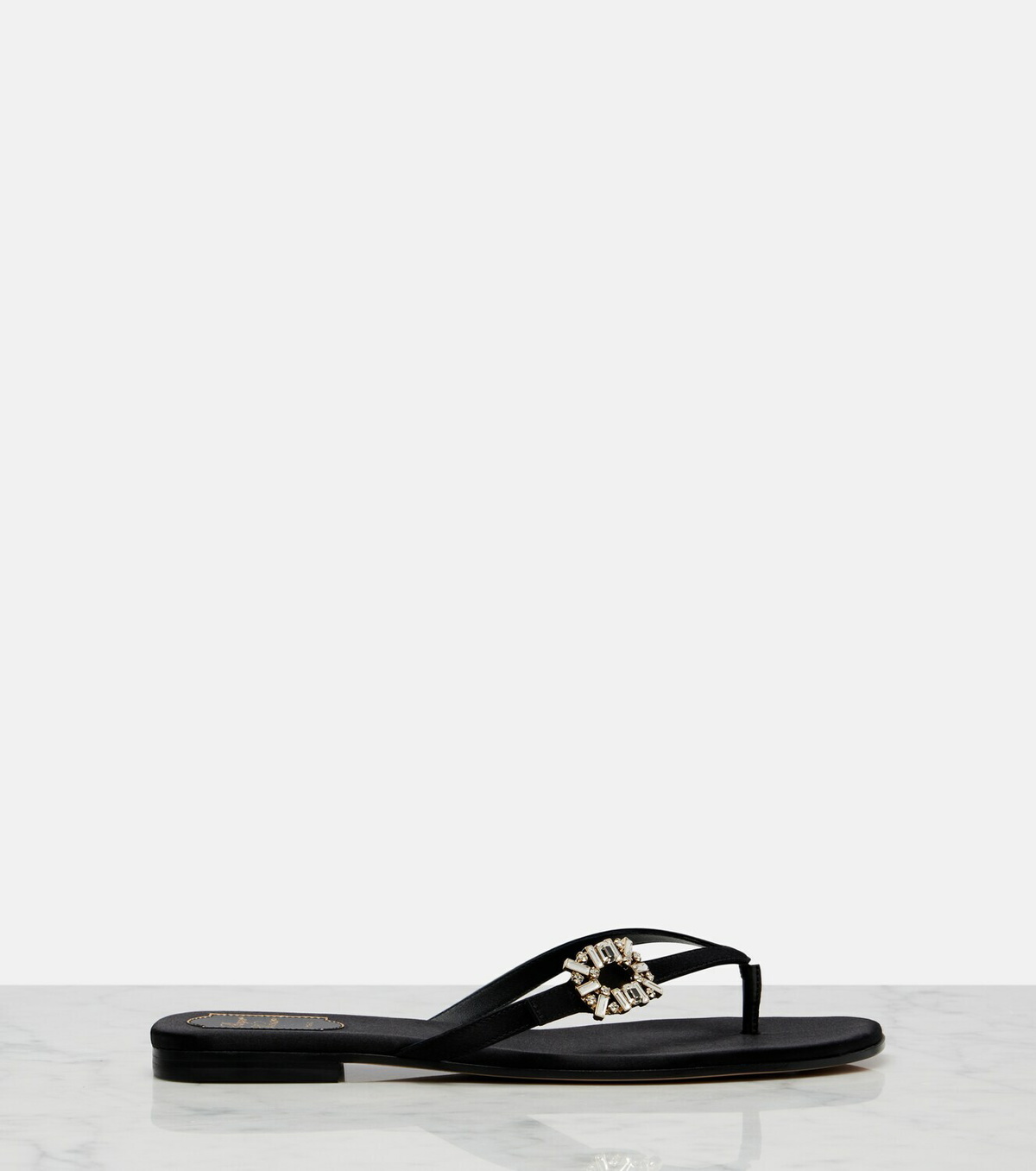 Roger Vivier Embellished satin thong sandals