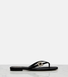Roger Vivier Embellished satin thong sandals