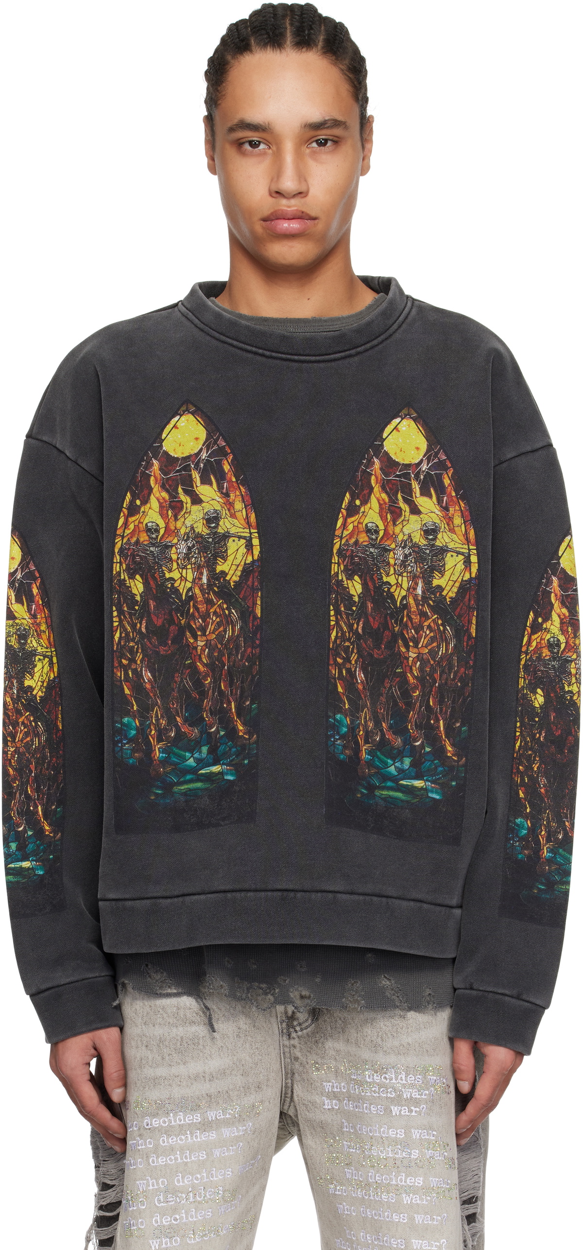 Who Decides War Black Anvil Crewneck Sweatshirt