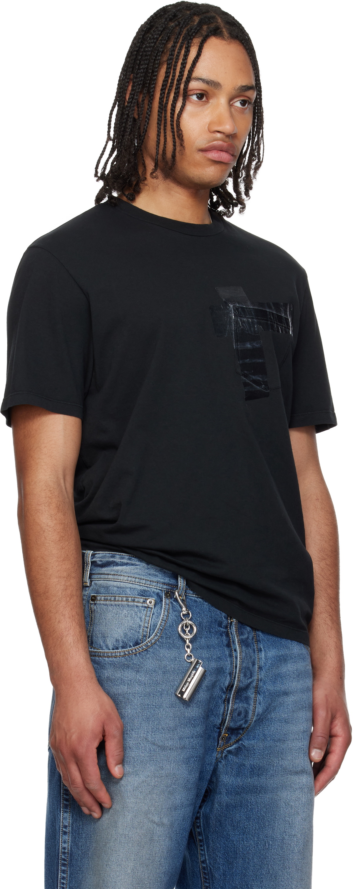 Maison Margiela Black Taped Cotton Jersey T-shirt