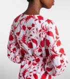 Heidi Klein Evia floral ruffled linen wrap dress