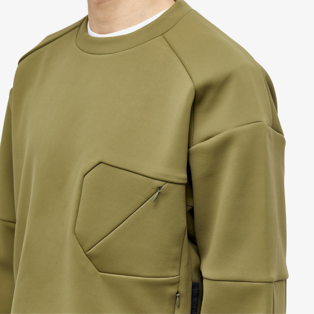 F/CE. Men's Deltapeak Crew Sweat in Olive