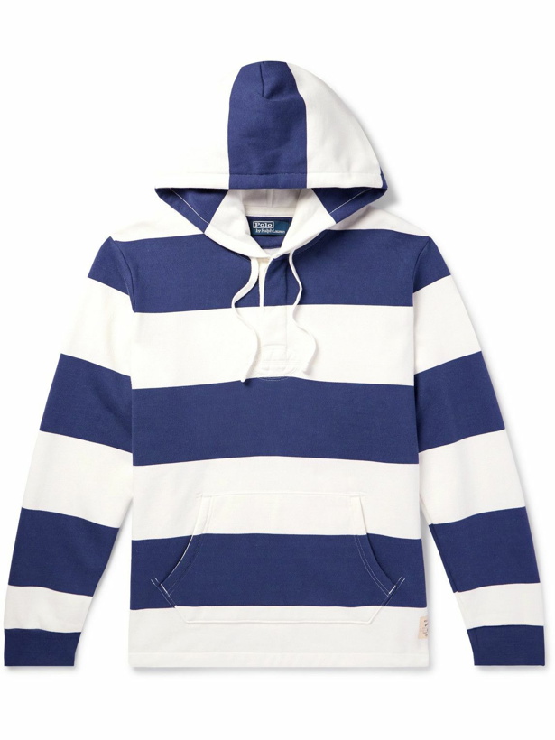 Photo: Polo Ralph Lauren - Striped Cotton-Blend Jersey Hoodie - Blue