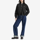 AMI Paris Women's Logo Bomber Jacket in Wool Gabardine Black
