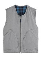 Ymc Jackie Checked Reversible Cotton-blend Gilet Grey