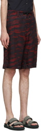 Dries Van Noten Red Len Lye Edition Twill Shorts