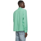 Double Rainbouu Green Linen Embroidered Shirt