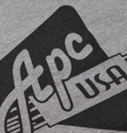 A.P.C. - Asa Logo-Print Mélange Loopback Cotton-Blend Jersey Sweatshirt - Gray