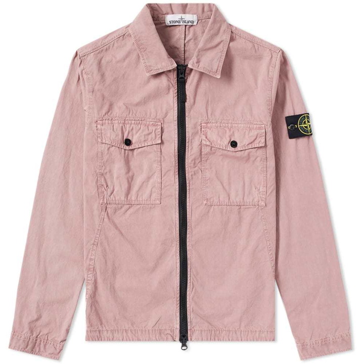 Photo: Stone Island Garment Dyed Zip Shirt Pink